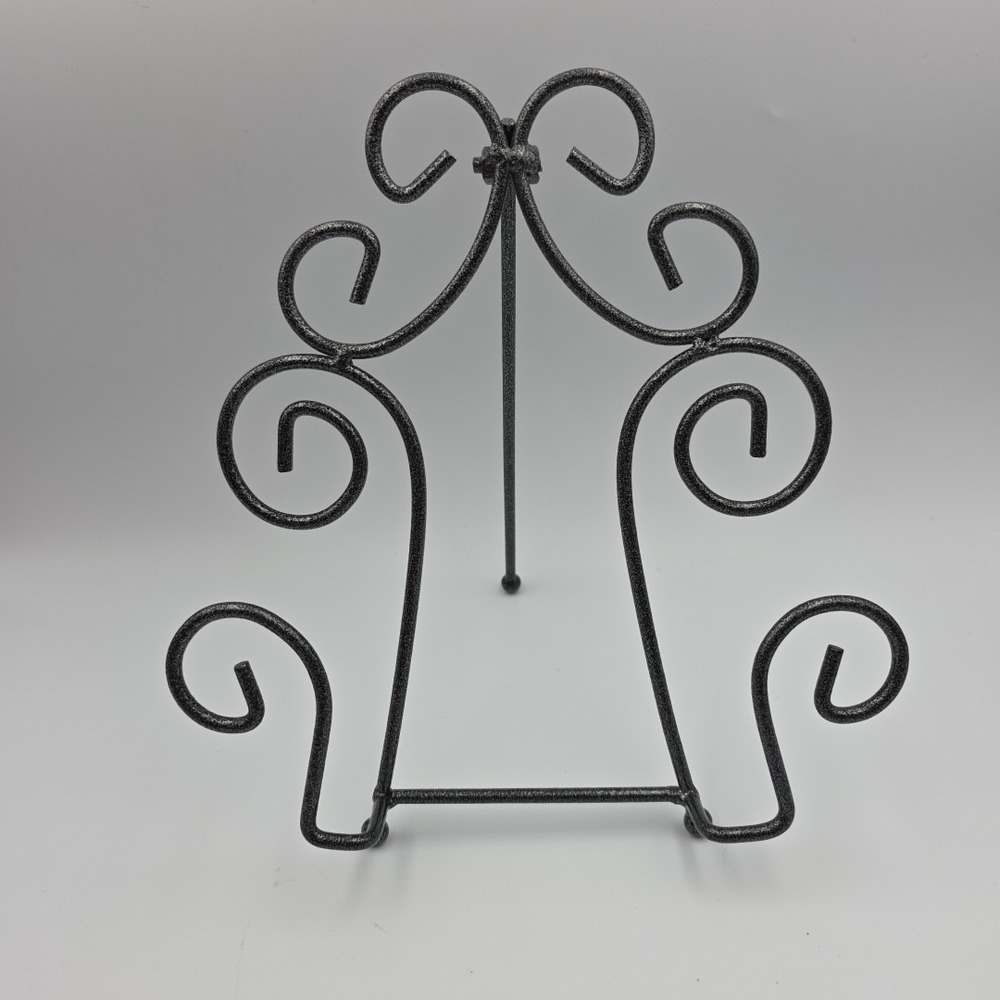 Vintage Black Metal Plate,Art Holder,or Picture Holder